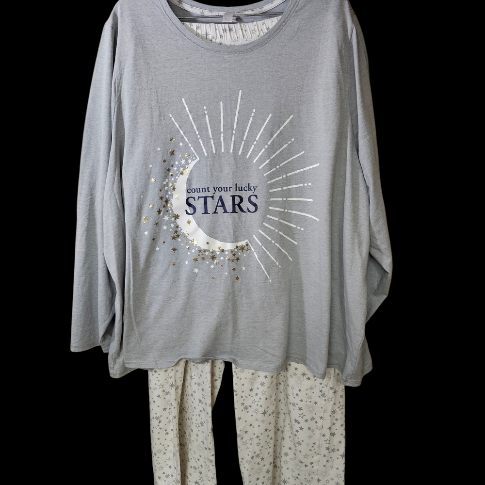 NWOT Cacique Gray Starry Pajama Set